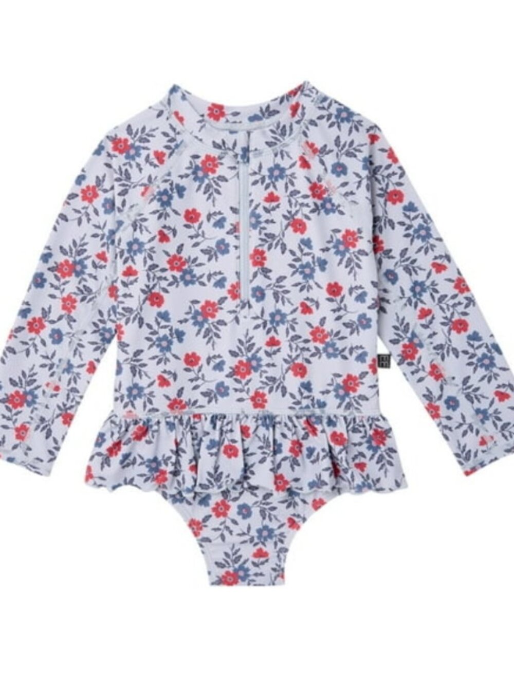 2T Modern Moments Toddler Girl Long-Sleeve Rash Guard Swimsuit with Ruffles